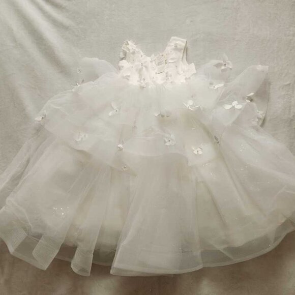 New girl's 4 Princess Daliana x Anthropologie butterfly flower girl dress white - Picture 4 of 12